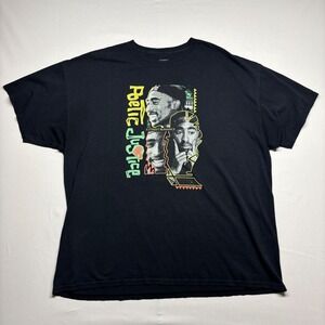 Poetic Justice Tupac Shakur Graphic T Shirt Men's 3XL Black Hybrid Apparel